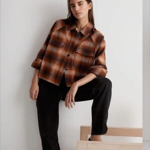 Plaid Button-Up Shirt Jacket